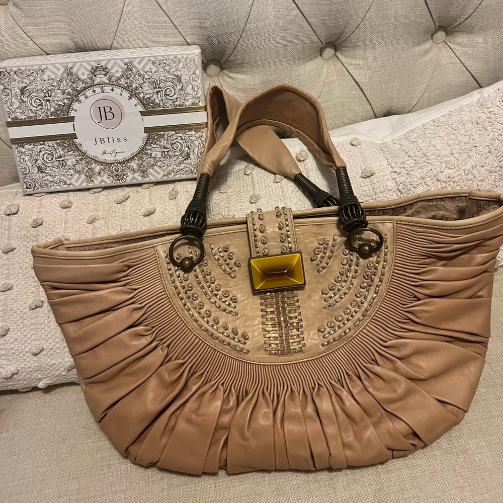 Dior Beige Shoulder Bag with Gold Accents NWOT